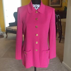 Luxury St. John Pink Knit Jacket